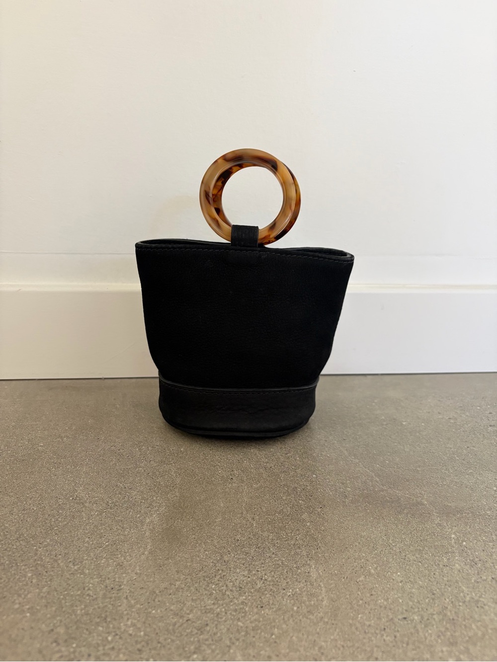 Simon Miller Black Suede Bonsai Mini Bucket Bag